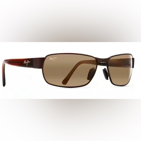 Maui Jim Black Coral Polarized Rectangle Sunglasses in Bronze - Picture 2 of 9